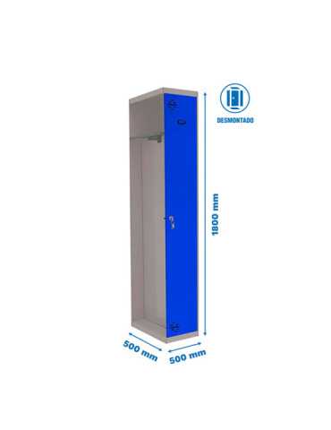 Taquilla 1800x500x500 SIMONLOCKER PROFESIONAL SINGLE-DIV 1/1 500 ADD GR/AZ marca SIMONRACK