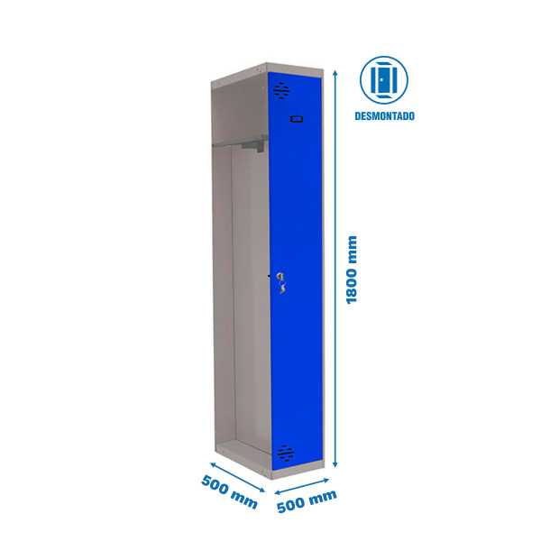 Taquilla 1800x500x500 SIMONLOCKER PROFESIONAL SINGLE-DIV 1/1 500 ADD GR/AZ marca SIMONRACK