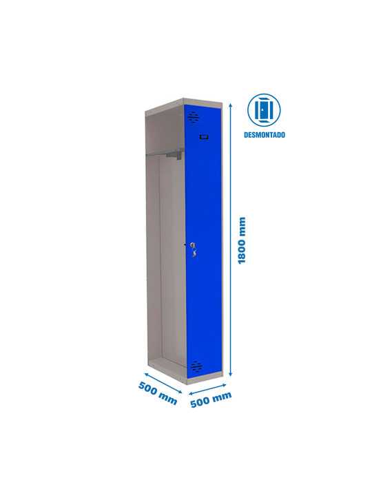 Taquilla 1800x500x500 SIMONLOCKER PROFESIONAL SINGLE-DIV 1/1 500 ADD GR/AZ marca SIMONRACK