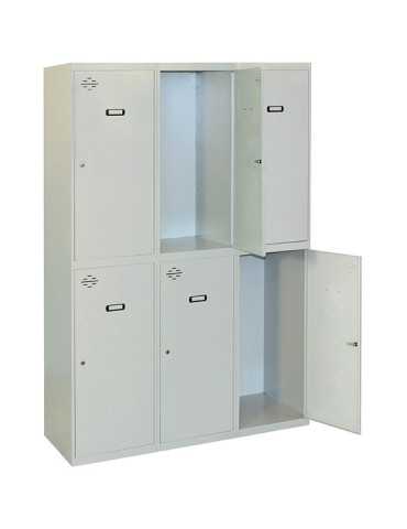 Taquilla 1800x900x500 SIMONLOCKER PROFESIONAL TANDEM 3/6 300 (900) GRIS marca SIMONRACK