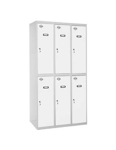 Taquilla 1800x900x500 SIMONLOCKER PROFESIONAL TANDEM 3/6 300 (900) GR/BL marca SIMONRACK