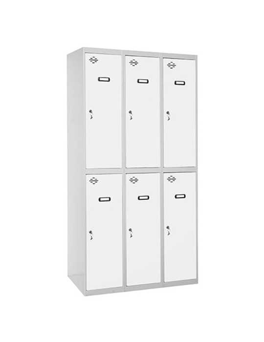 Taquilla 1800x900x500 SIMONLOCKER PROFESIONAL TANDEM 3/6 300 (900) GR/BL marca SIMONRACK