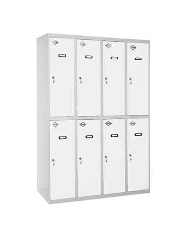 Taquilla 1800x1200x500 SIMONLOCKER PROFESIONAL TANDEM 4/8 300 (1200) GR/BL marca SIMONRACK