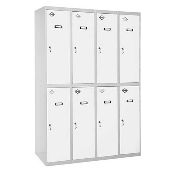 Taquilla 1800x1200x500 SIMONLOCKER PROFESIONAL TANDEM 4/8 300 (1200) GR/BL marca SIMONRACK