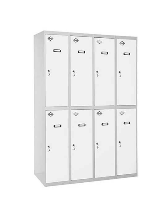 Taquilla 1800x1200x500 SIMONLOCKER PROFESIONAL TANDEM 4/8 300 (1200) GR/BL marca SIMONRACK