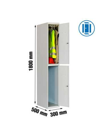 Taquilla 1800x300x500 SIMONLOCKER PROFESIONAL TANDEM 1/2 300 INI GRIS marca SIMONRACK