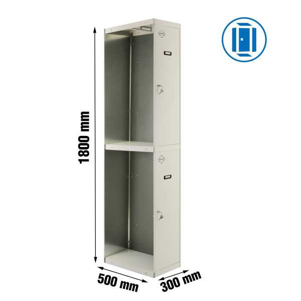 Taquilla 1800x300x500 SIMONLOCKER PROFESIONAL TANDEM 1/2 300 ADDI GRIS marca SIMONRACK