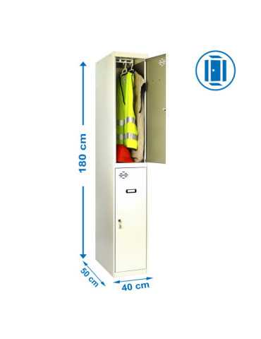 Taquilla 1800x400x500 SIMONLOCKER PROFESIONAL TANDEM 1/2 400 INI GRIS marca SIMONRACK