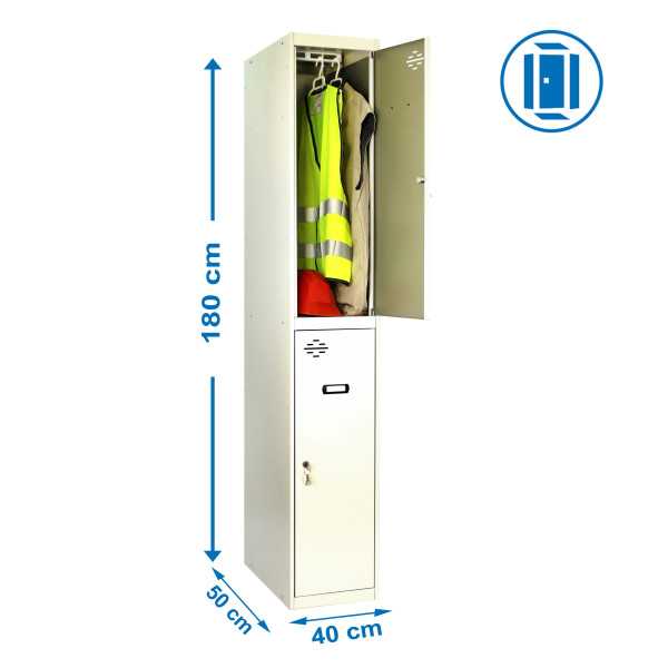 Taquilla 1800x400x500 SIMONLOCKER PROFESIONAL TANDEM 1/2 400 INI GRIS marca SIMONRACK