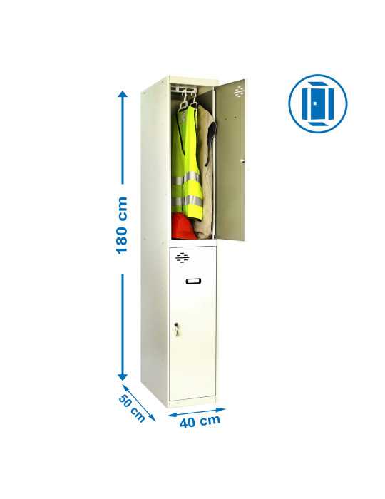 Taquilla 1800x400x500 SIMONLOCKER PROFESIONAL TANDEM 1/2 400 INI GRIS marca SIMONRACK