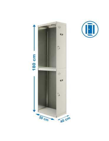 Taquilla 1800x400x500 SIMONLOCKER PROFESIONAL TANDEM 1/2 400 ADDI GRIS marca SIMONRACK