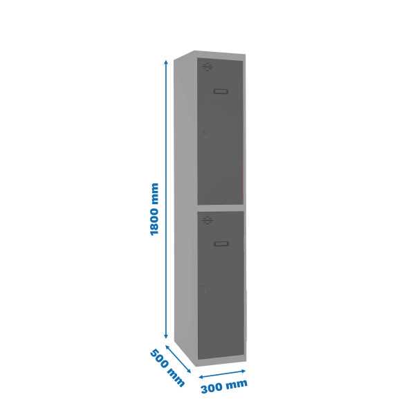 Taquilla 1800x300x500 SIMONLOCKER PROFESIONAL TANDEM 1/2 300 INI GR/AN marca SIMONRACK