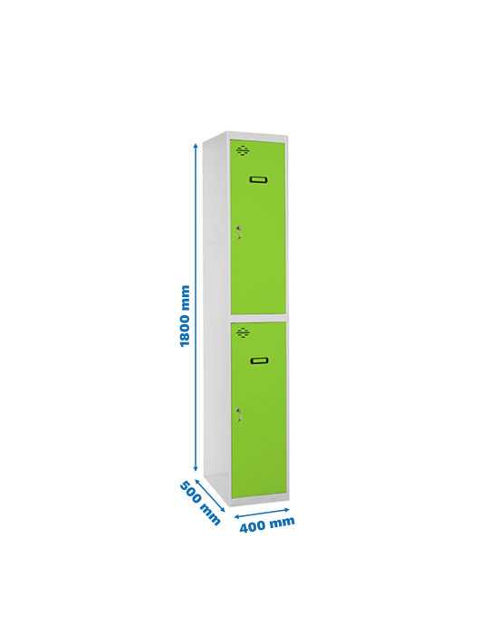 Taquilla 1800x400x500 SIMONLOCKER PROFESIONAL TANDEM 1/2 400 INI GR/VE marca SIMONRACK