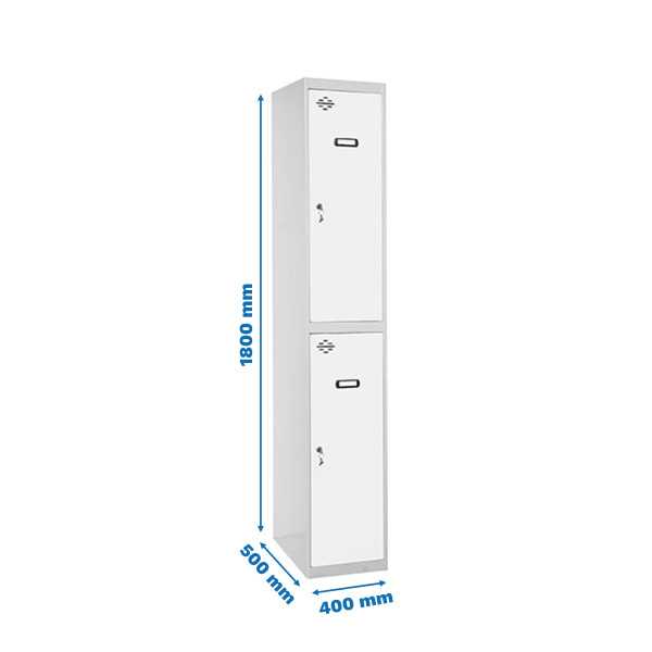 Taquilla 1800x400x500 SIMONLOCKER PROFESIONAL TANDEM 1/2 400 INI GR/BL marca SIMONRACK