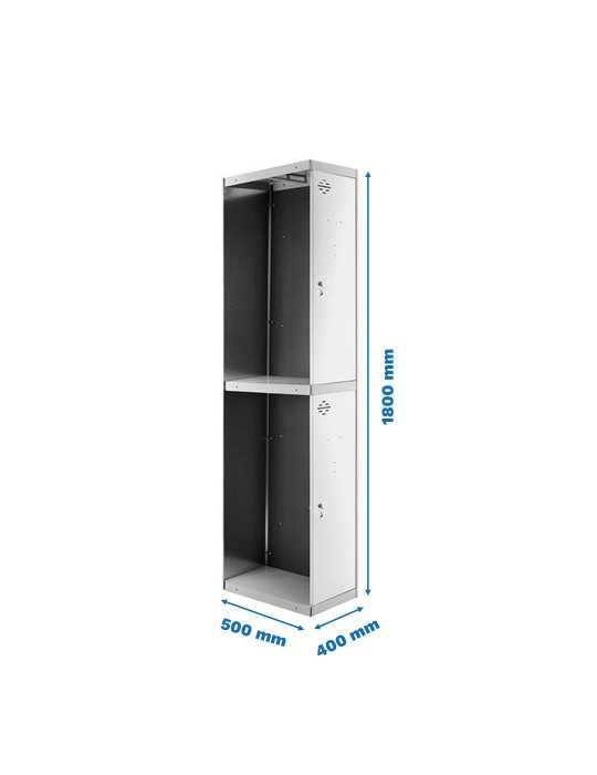 Taquilla 1800x400x500 SIMONLOCKER PROFESIONAL TANDEM 1/2 400 ADDI GR/BL marca SIMONRACK