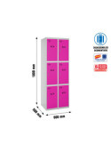 Taquilla 1800x600x500 SIMONLOCKER 3 PUERTAS 2/6 300 (600) GR/RS marca SIMONRACK