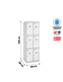 Taquilla 1800x600x500 SIMONLOCKER 3 PUERTAS 2/6 300 (600) GR/BL marca SIMONRACK