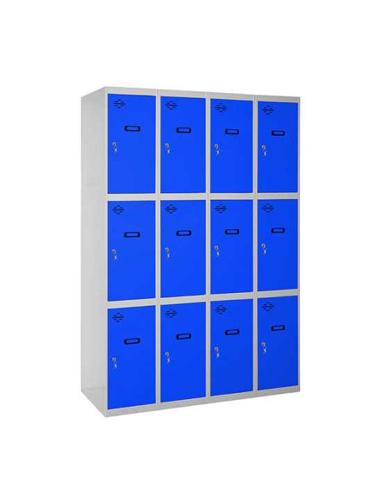 Taquilla 1800x1200x500 SIMONLOCKER 3 PUERTAS 4/12 300 (1200) GR/AZ marca SIMONRACK