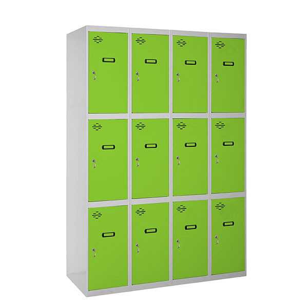 Taquilla 1800x1200x500 SIMONLOCKER 3 PUERTAS 4/12 300 (1200) GR/VE marca SIMONRACK