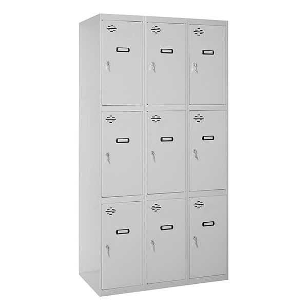 Taquilla 1800x1200x500 SIMONLOCKER 3 PUERTAS 3/9 400 (1200) GRIS marca SIMONRACK