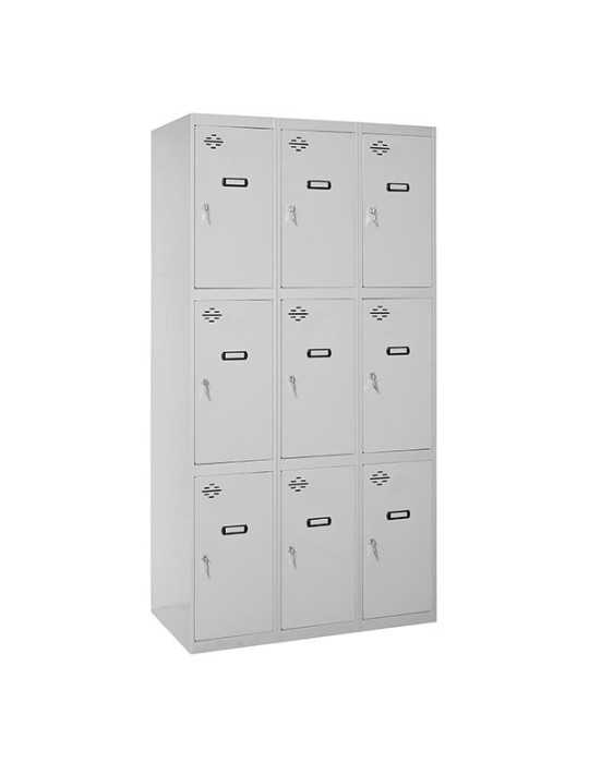 Taquilla 1800x1200x500 SIMONLOCKER 3 PUERTAS 3/9 400 (1200) GRIS marca SIMONRACK