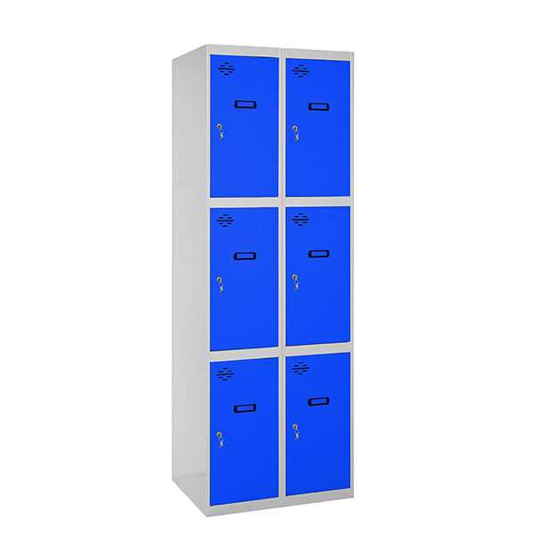Taquilla 1800x800x500 SIMONLOCKER 3 PUERTAS 2/6 400 (800) GR/AZ marca SIMONRACK