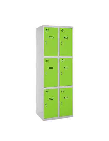 Taquilla 1800x800x500 SIMONLOCKER 3 PUERTAS 2/6 400 (800) GR/VE marca SIMONRACK 2
