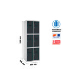 Taquilla 1800x800x500 SIMONLOCKER 3 PUERTAS 2/6 400 (800) GR/AN marca SIMONRACK
