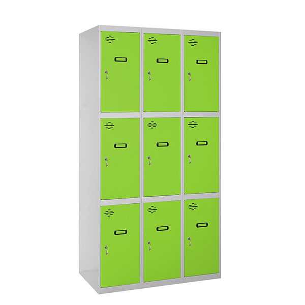 Taquilla 1800x1200x500 SIMONLOCKER 3 PUERTAS 3/9 400 (1200) GR/VE marca SIMONRACK