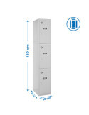 Taquilla 1800x300x500 SIMONLOCKER PROFESIONAL 3 PUERTA 1/3 300 IN GRIS marca SIMONRACK