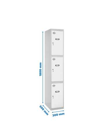 Taquilla 1800x300x500 SIMONLOCKER PROFESIONAL 3 PUERTA 1/3 300 IN GR/BL marca SIMONRACK