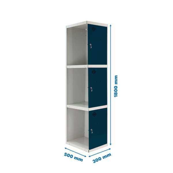 Taquilla 1800x300x500 SIMONLOCKER PROFESIONAL 3 PUERTA 1/3 300 ADI GR/AN marca SIMONRACK
