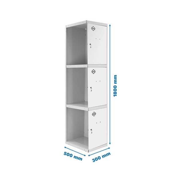 Taquilla 1800x300x500 SIMONLOCKER PROFESIONAL 3 PUERTA 1/3 300 ADI GR/BL marca SIMONRACK