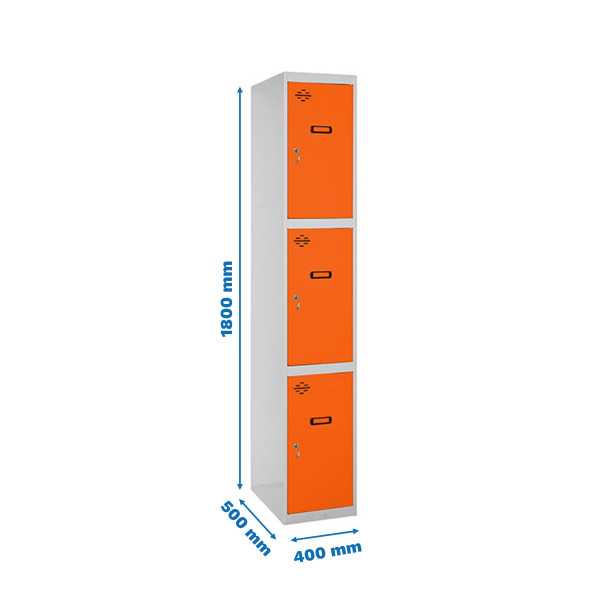 Taquilla 1800x400x500 SIMONLOCKER PROFESIONAL 3 PUERTA 1/3 400 IN GR/NA marca SIMONRACK