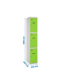 Taquilla 1800x400x500 SIMONLOCKER PROFESIONAL 3 PUERTA 1/3 400 IN GR/VE marca SIMONRACK