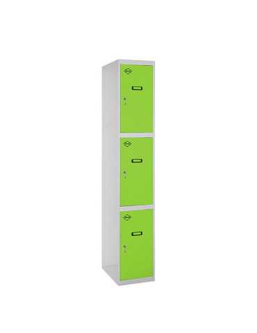 Taquilla 1800x400x500 SIMONLOCKER PROFESIONAL 3 PUERTA 1/3 400 IN GR/VE marca SIMONRACK 2
