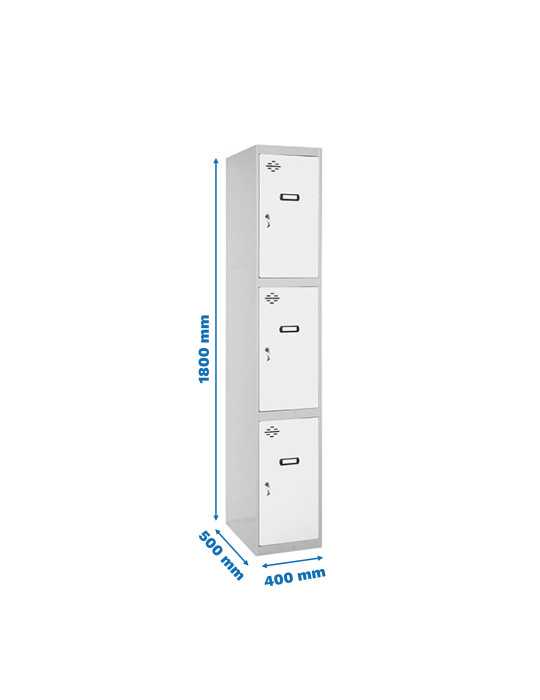 Taquilla 1800x400x500 SIMONLOCKER PROFESIONAL 3 PUERTA 1/3 400 IN GR/BL marca SIMONRACK