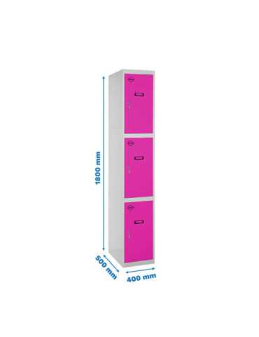 Taquilla 1800x400x500 SIMONLOCKER PROFESIONAL 3 PUERTA 1/3 400 IN GR/RS marca SIMONRACK