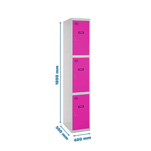 Taquilla 1800x400x500 SIMONLOCKER PROFESIONAL 3 PUERTA 1/3 400 IN GR/RS marca SIMONRACK