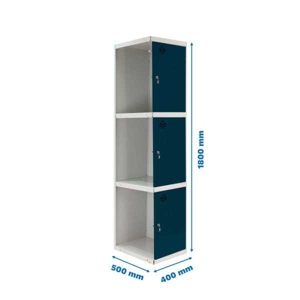 Taquilla 1800x400x500 SIMONLOCKER PROFESIONAL 3 PUERTA 1/3 400 ADI GR/AN marca SIMONRACK