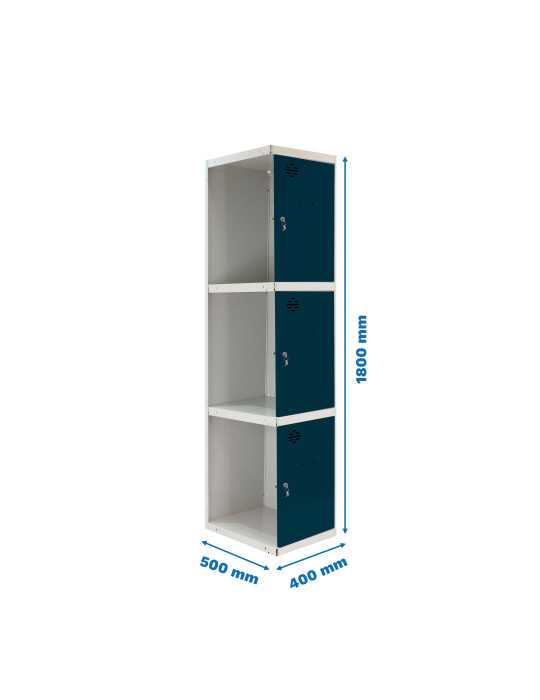 Taquilla 1800x400x500 SIMONLOCKER PROFESIONAL 3 PUERTA 1/3 400 ADI GR/AN marca SIMONRACK