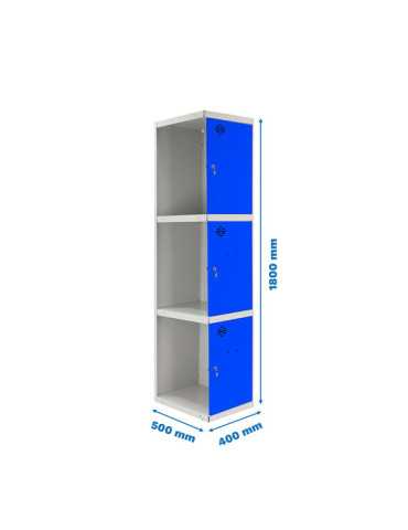 Taquilla 1800x400x500 SIMONLOCKER PROFESIONAL 3 PUERTA 1/3 400 ADI GR/AZ marca SIMONRACK