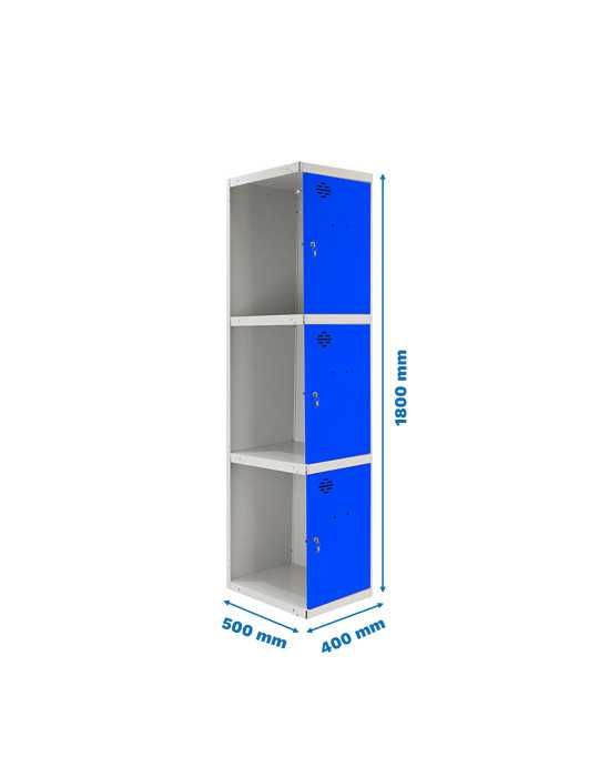 Taquilla 1800x400x500 SIMONLOCKER PROFESIONAL 3 PUERTA 1/3 400 ADI GR/AZ marca SIMONRACK