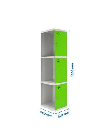 Taquilla 1800x400x500 SIMONLOCKER PROFESIONAL 3 PUERTA 1/3 400 ADI GR/VE marca SIMONRACK