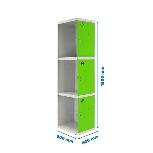 Taquilla 1800x400x500 SIMONLOCKER PROFESIONAL 3 PUERTA 1/3 400 ADI GR/VE marca SIMONRACK