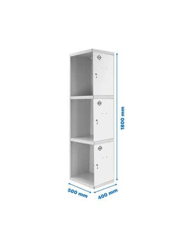Taquilla 1800x400x500 SIMONLOCKER PROFESIONAL 3 PUERTA 1/3 400 ADI GR/BL marca SIMONRACK