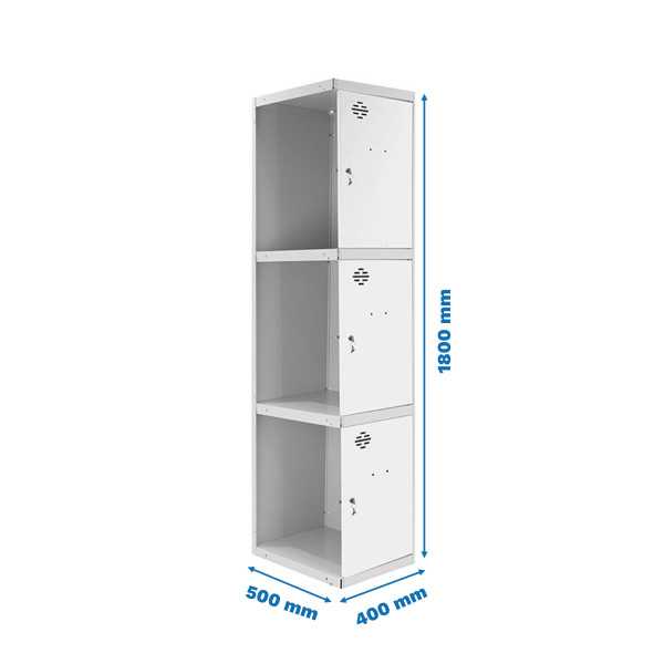 Taquilla 1800x400x500 SIMONLOCKER PROFESIONAL 3 PUERTA 1/3 400 ADI GR/BL marca SIMONRACK