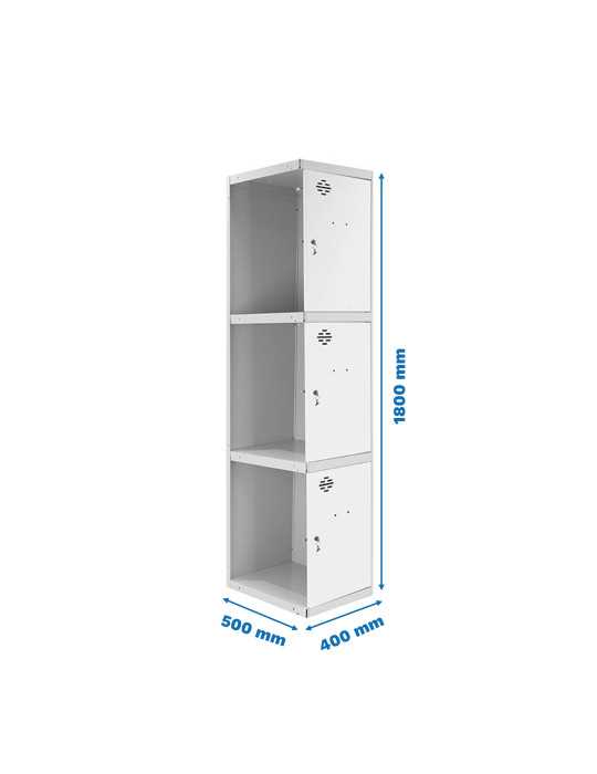 Taquilla 1800x400x500 SIMONLOCKER PROFESIONAL 3 PUERTA 1/3 400 ADI GR/BL marca SIMONRACK