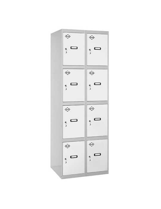 Taquilla 1800x600x500 SIMONLOCKER 4 PUERTAS 2/8 300 (600) GR/BL marca SIMONRACK