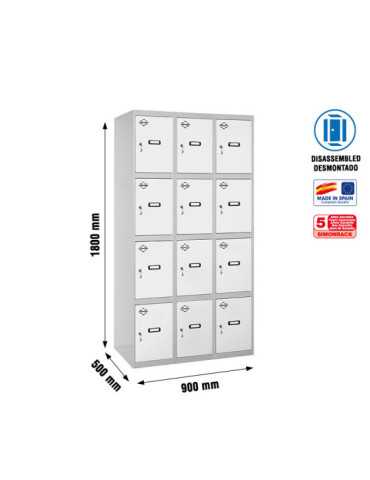 Taquilla 1800x900x500 SIMONLOCKER 4 PUERTAS 3/12 300 (900) GR/BL marca SIMONRACK